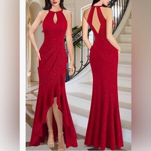 Chic High-Low Red gown-Size XXL